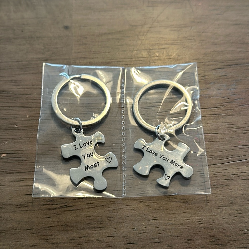 Puzzle piece key chains